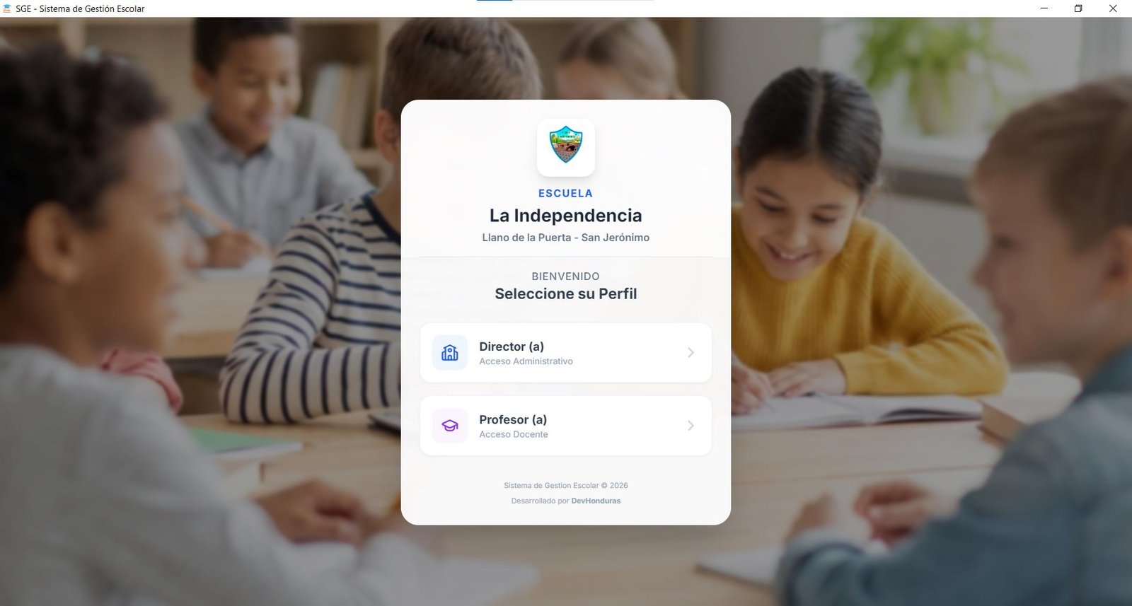 SGE - Sistema de Gestión Escolar e Institucional