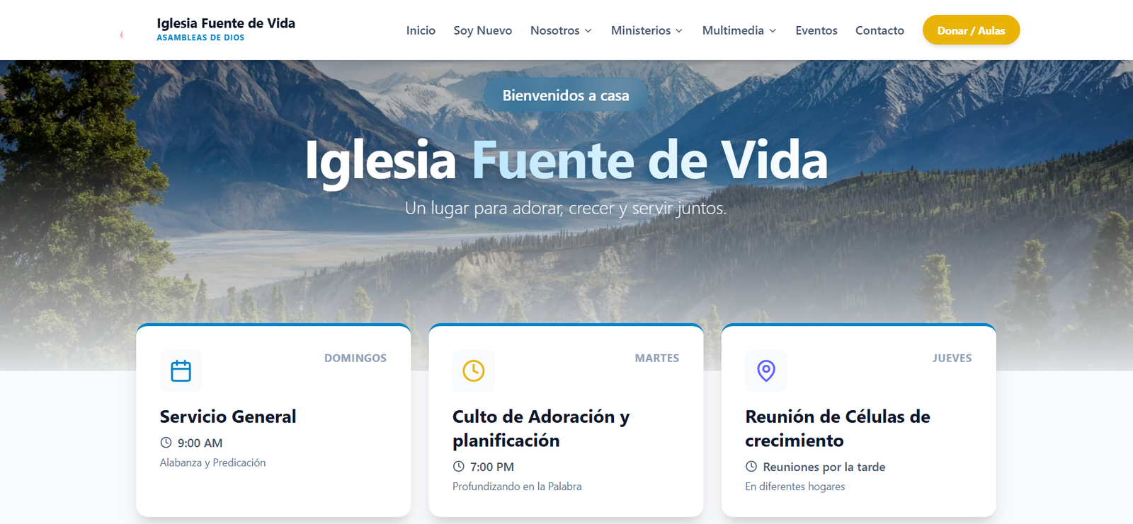 Iglesia Fuente de Vida - Plataforma Institucional e Interactiva